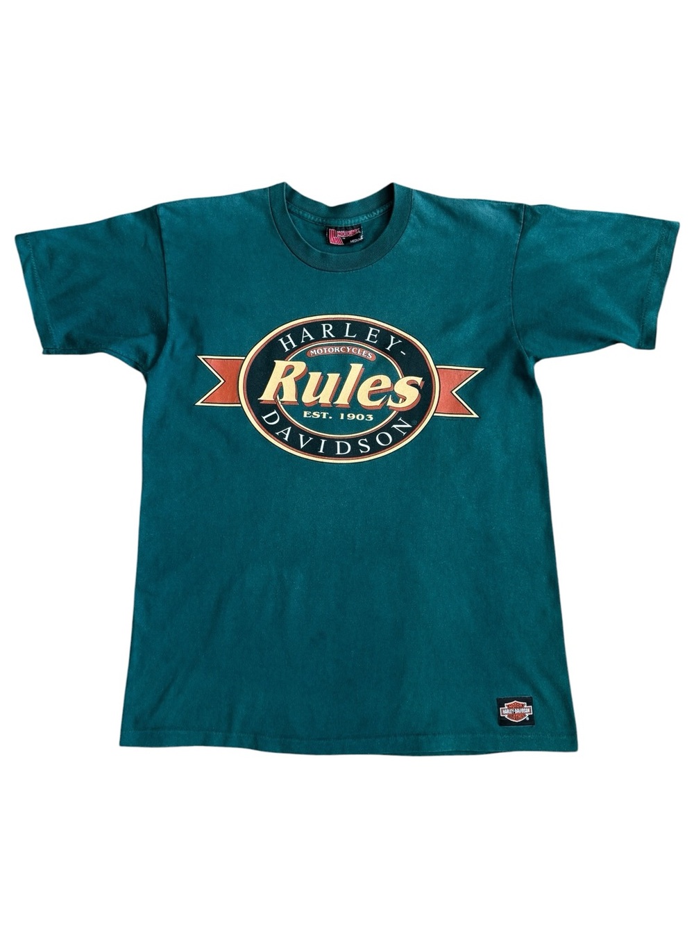 Vintage 90s Harley Davidson Rules Made In USA Single Stitch